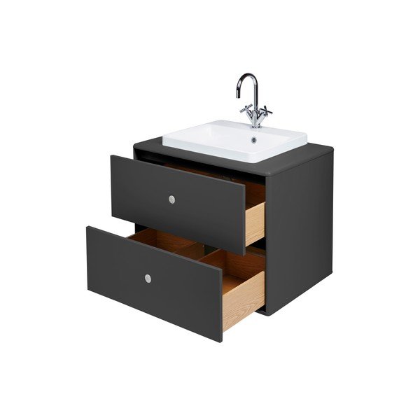 Mobile sospeso antracite con lavabo senza miscelatore 80x62 cm Color Bath - Tom Tailor-image-4