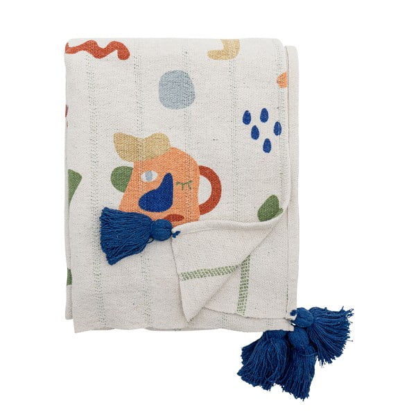 Coperta per bambini color crema in cotone riciclato 130x160 cm Sylvie – Bloomingville Mini-image-4