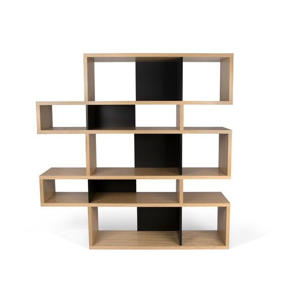Libreria marrone con dettagli neri opachi Londra, 34 x 160 cm - TemaHome