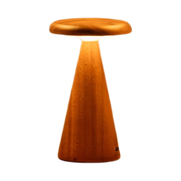 Lampada da tavolo LED di colore naturale con paralume in legno (altezza totale 14 cm) Sylva – Gingko