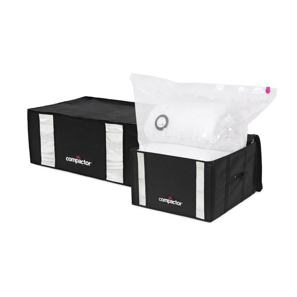 Set di organizer per vestiti sottovuoto/rinforzati in tessuto 2 pz 50x65x27 cm Black Edition – Compactor