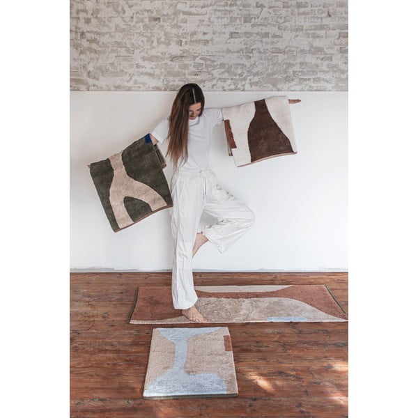 Tappeto in cotone lavabile bianco e marrone 50x80 cm Figura - Mette Ditmer Denmark-image-3