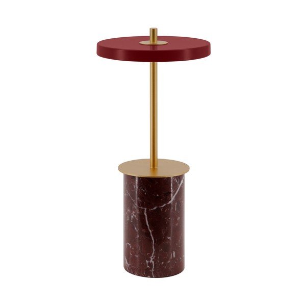 Lampada da tavolo dimmerabile a LED in marmo rosso con paralume in metallo (altezza 25,5 cm) Asteria Move Mini - UMAGE