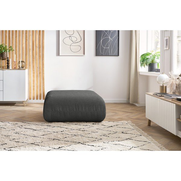 Pouf in velluto a coste grigio Lecomte - Bobochic Paris-image-4