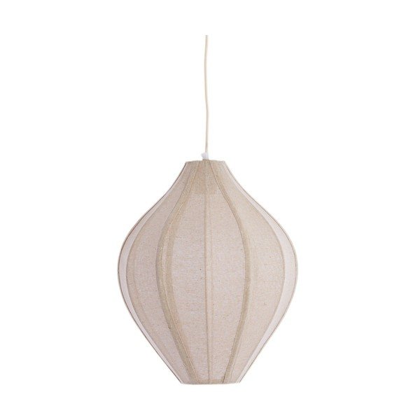 Lampadario di colore naturale con paralume in tessuto Pasto – Light & Living