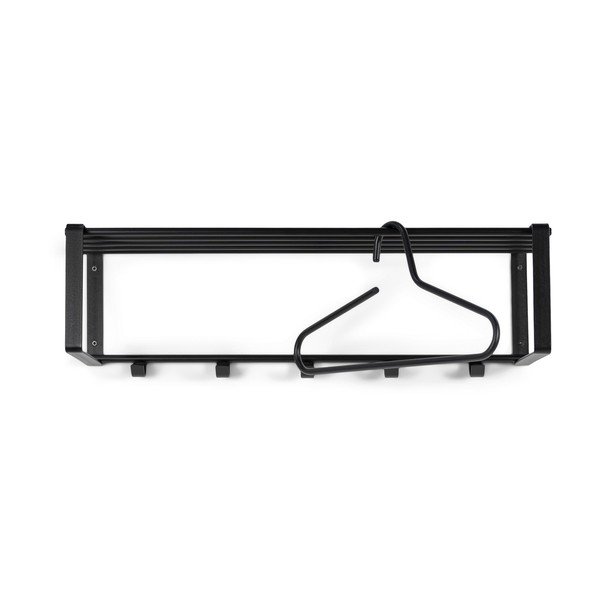 Attaccapanni da parete nero in metallo con scaffale 70 cm Rex – Spinder Design-image-2