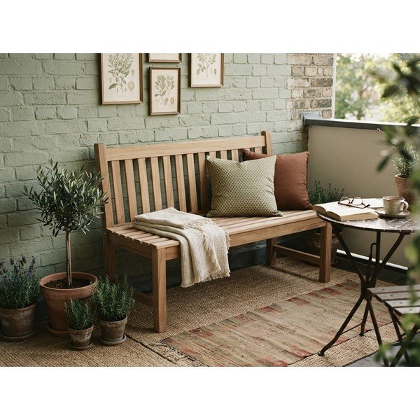 Panca da giardino di colore naturale in legno massiccio Solo – Garden Pleasure-image-4