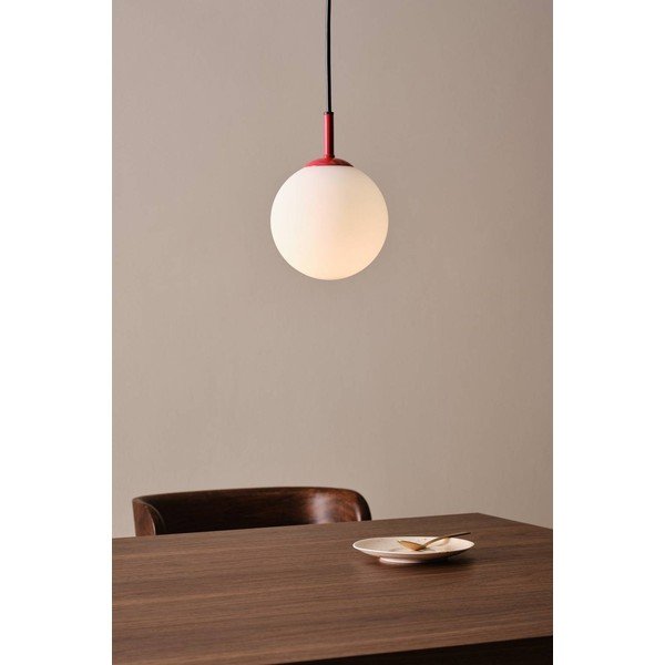 Lampadario rosso/bianco in vetro ø 13 cm Ekman – Jotex-image-1