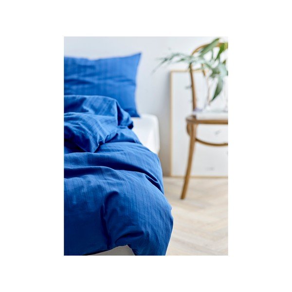 Lenzuolo singolo damascato blu scuro 140x220 cm Noble - Södahl-image-1