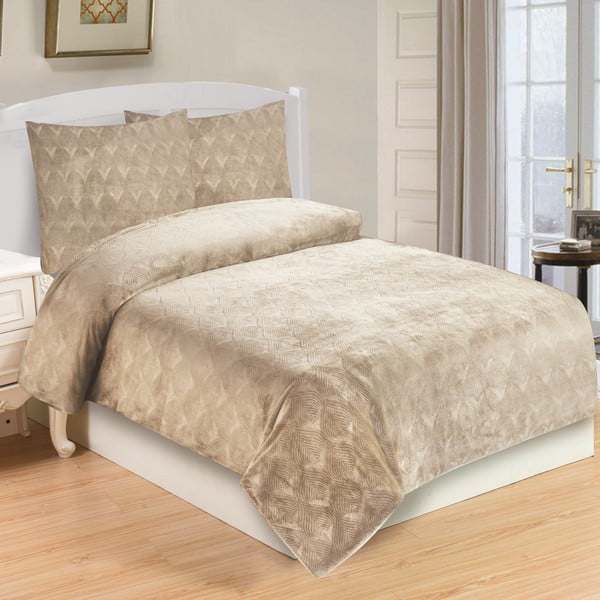 Biancheria da letto singola beige micro felpata 140x200 cm - My House