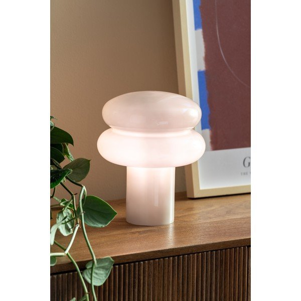 Lampada da tavolo beige in vetro (altezza totale 24 cm) Incesante – Leitmotiv-image-1