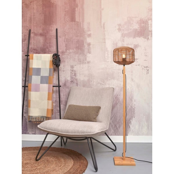 Lampada da terra con paralume in rattan di colore naturale (altezza 130 cm) Tanami - Good&Mojo-image-1