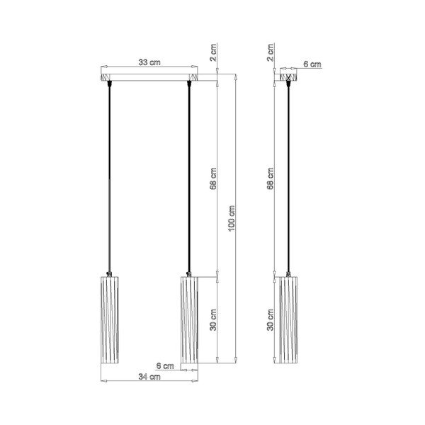 Apparecchio a sospensione, lunghezza 34 cm Bakari - Sollux-image-2