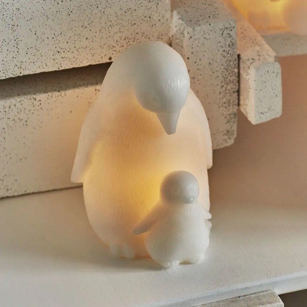 Decorazione luminosa bianca con alimentazione a batteria ø 9 cm Penguin – Sirius-image-1