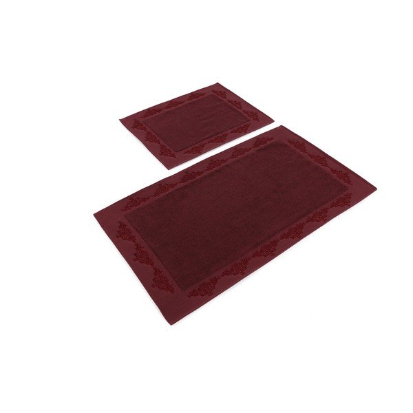 Set di 2 tappetini da bagno in cotone bordeaux Hobby Sapphire - Foutastic