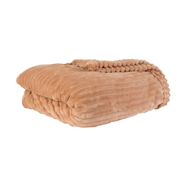 Plaid di velluto beige a coste, 150 x 200 cm Big Ribbed - PT LIVING-image-3