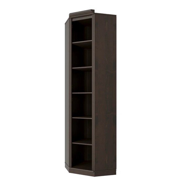 Libreria marrone scuro in pino massiccio 85x219x56 cm Anita – Støraa-image-3