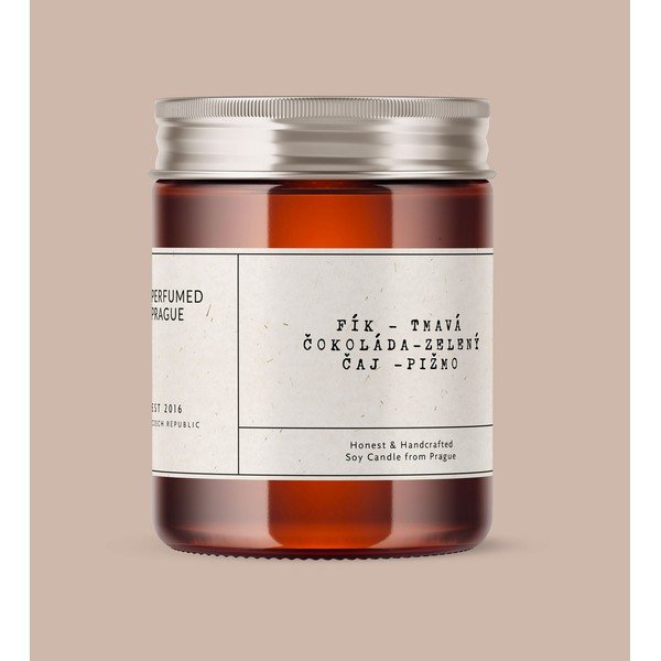 Candela in cera di soia profumata tempo di combustione 40 h #44 Chocolate, Fig, Musk – Perfumed Prague-image-1