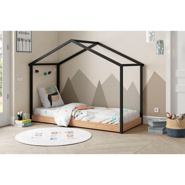 Letto per bambini grigio antracite 90 x 190 cm Arthur - Marckeric-image-1