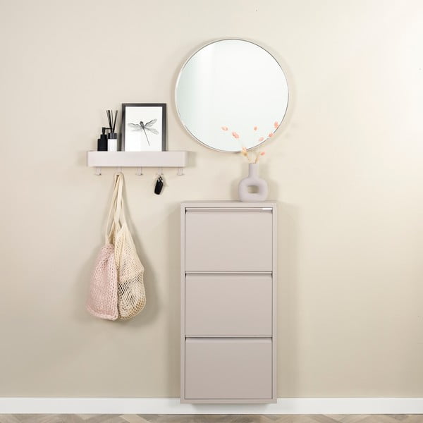 Scarpiera grigio tortora in metallo con ante ribaltabili 50x103x15 cm Billy – Spinder Design-image-1