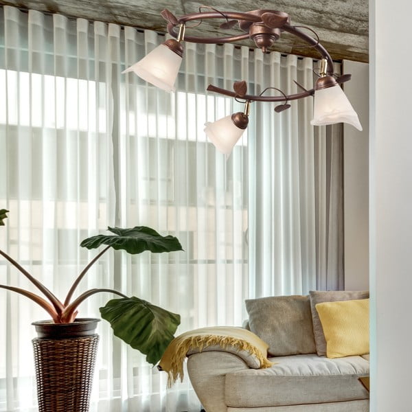 Lampada da soffitto marrone scuro con paralume in vetro ø 13 cm Bluszcz - LAMKUR-image-2