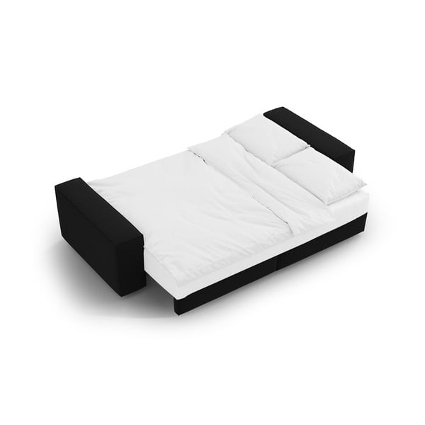 Divano nero allungabile/con contenitore con rivestimento in velluto 247 cm Jodie – Micadoni -image-4