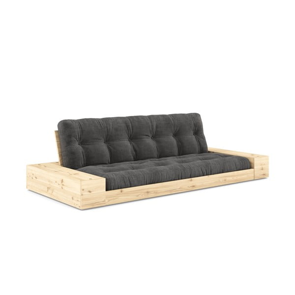 Divano letto in velluto a coste nero-antracite 244 cm Base - Karup Design