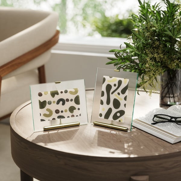 Cornice dorata in vetro verticale con sostegno 16x20 cm Flute – Umbra-image-1