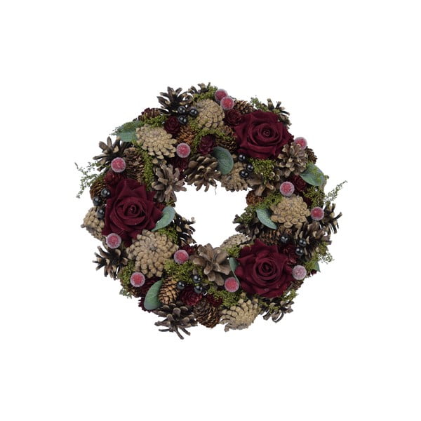 Ghirlanda naturale natalizia con rose , ø 27 cm Pine - Ego Dekor