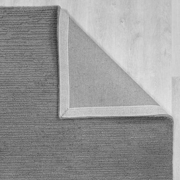 Tappeto grigio in lana tessuto a mano 160x230 cm Harris Boucle – Flair Rugs-image-3