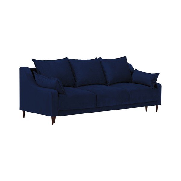 Divano letto in velluto blu con contenitore, 215 cm Freesia - Mazzini Sofas-image-2