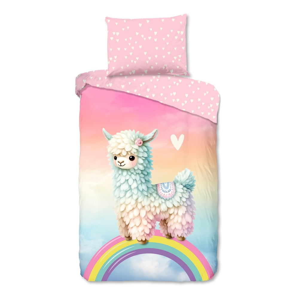 Set copripiumino e federa da bambini rosa in cotone per letto singolo 140x200 cm Chico – Good Morning | Biancheria da letto per bambini