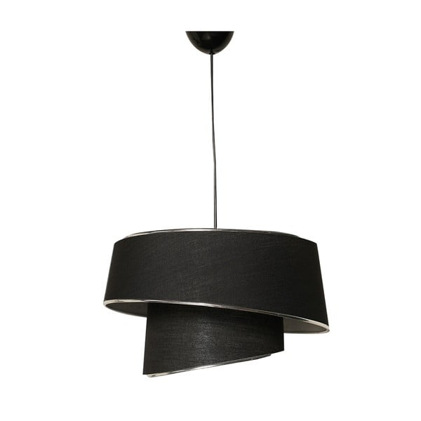 Lampadario nero/argentato con paralume in tessuto ø 32 cm Barette – Opviq lights