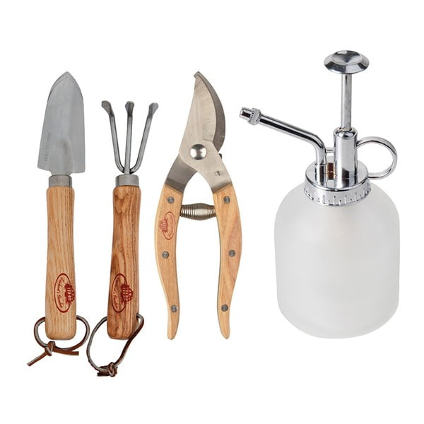 Set di attrezzi da giardinaggio in legno di frassino e spruzzatore Smooth - Esschert Design