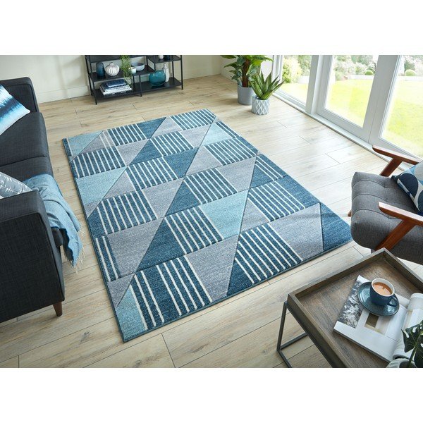 Tappeto Velocity grigio e blu, 160 x 230 cm - Flair Rugs-image-4