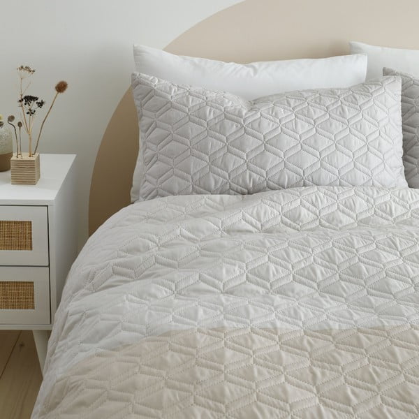 Biancheria da letto singola beige 135x200 cm Ombre Geo - Catherine Lansfield-image-2