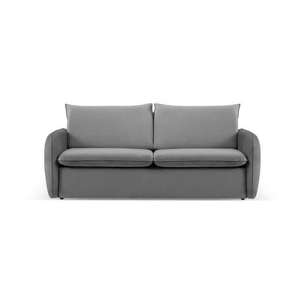 Divano letto in velluto grigio 214 cm Vienna - Cosmopolitan Design