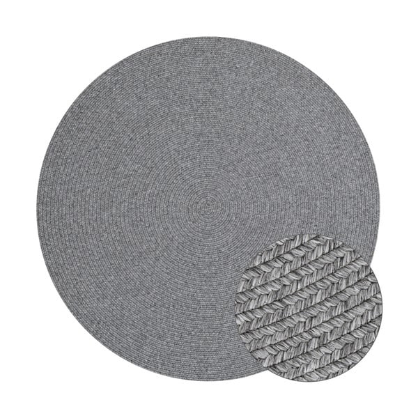 Tappeto grigio rotondo per esterni ø 200 cm - NORTHRUGS