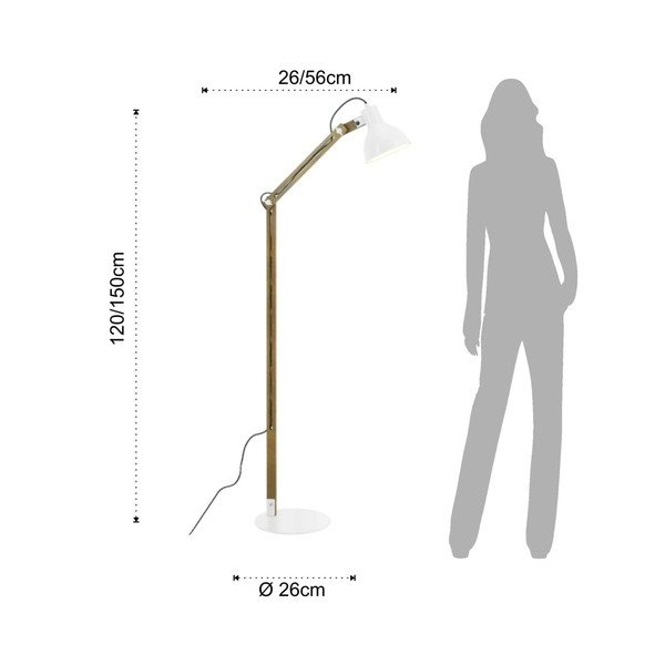 Stojací lampa s bílým stínidlem Tomasucci Dory-image-1