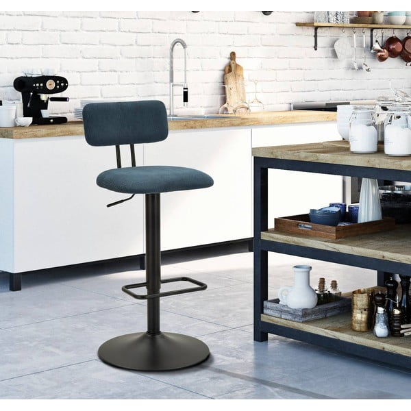 Sgabello da bar petrolio/nero con altezza regolabile (altezza seduta 61 cm) Tina - Mauro Ferretti-image-1