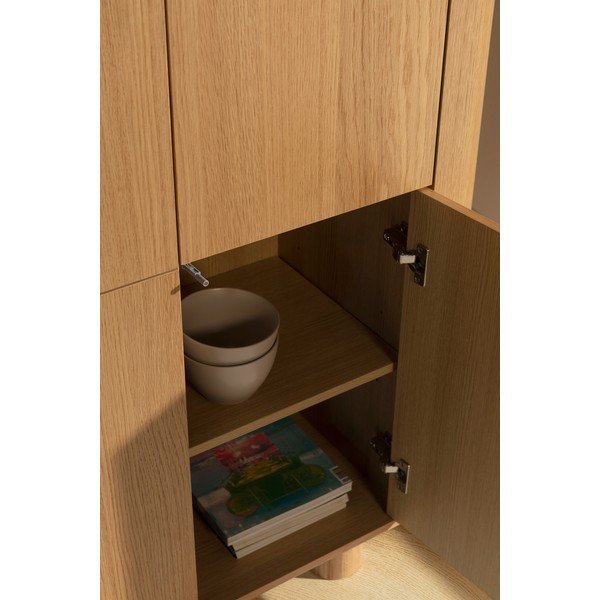 Armadietto di colore naturale con effetto rovere 100x133x40 cm Padoc – MOME-image-1