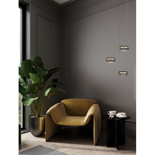 Lampadario LED nero opaco in vetro ø 14 cm Jailyn – Nova Luce-image-2
