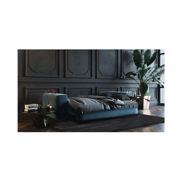 Divano letto in velluto blu scuro Devichy, 256 cm Rothe - devichy-image-4