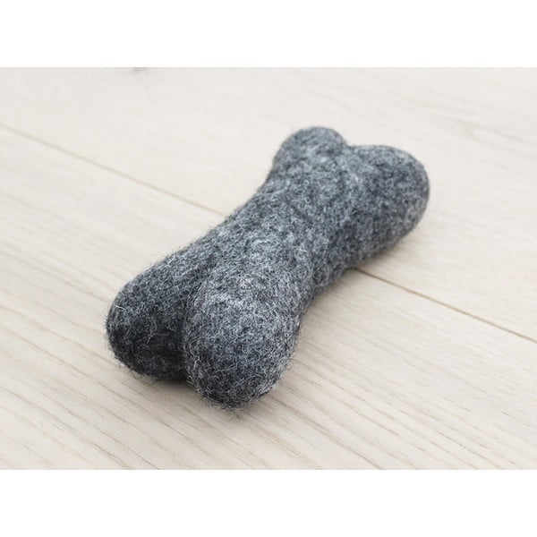 Giocattolo in lana antracite a forma di osso Pet Bones, lunghezza 14 cm - Wooldot