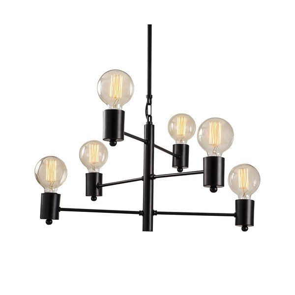 Apparecchio a sospensione nero per 6 lampadine Hexa Long - Opviq lights-image-4