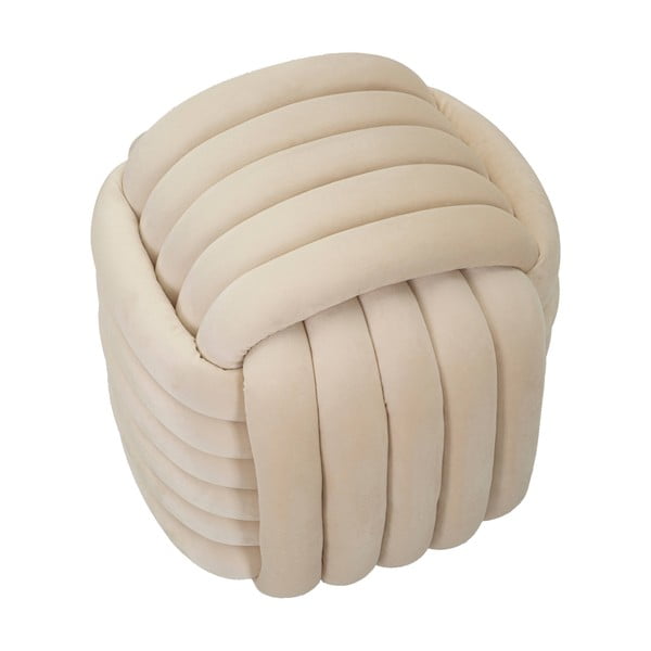 Poggiapiedi in velluto crema Softy - Mauro Ferretti-image-3