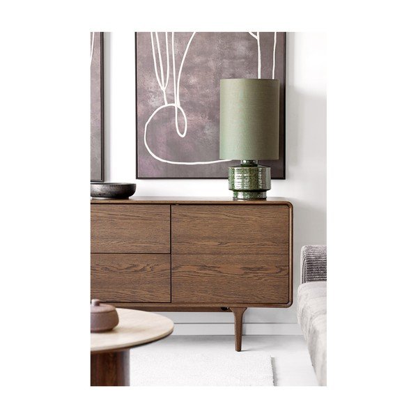 Credenza marrone scuro con effetto rovere 180x75x45 cm Darwin – House Nordic-image-1