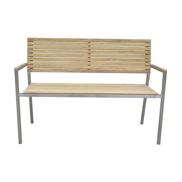 Panchina da giardino in metallo marrone Denver - Garden Pleasure-image-1