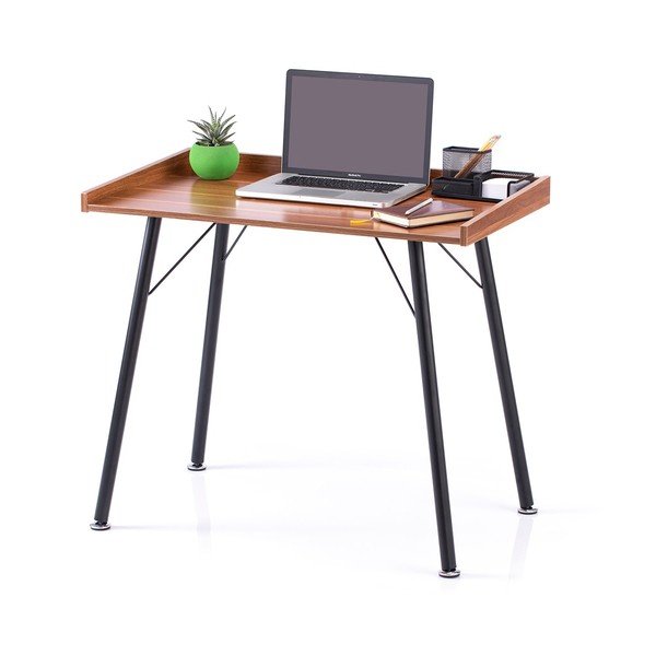 Tavolo da lavoro con piano in legno di noce 50x90 cm Fey - Homede-image-3