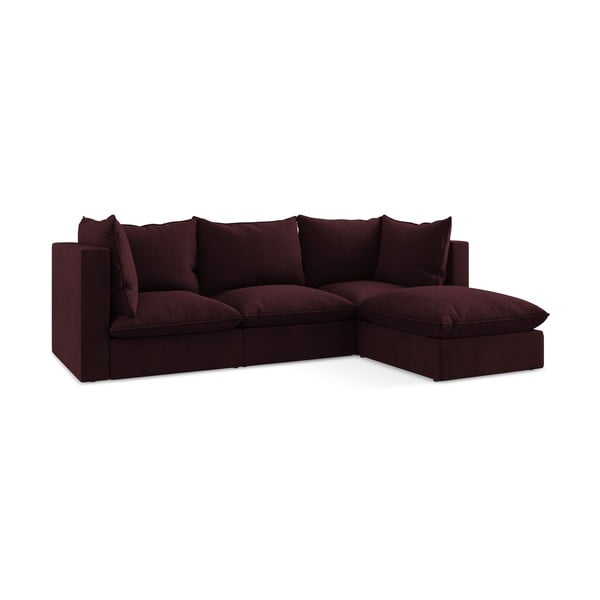 Divano angolare burgundy (con penisola a destra/con chaise lounge) Manao – Makamii-image-1